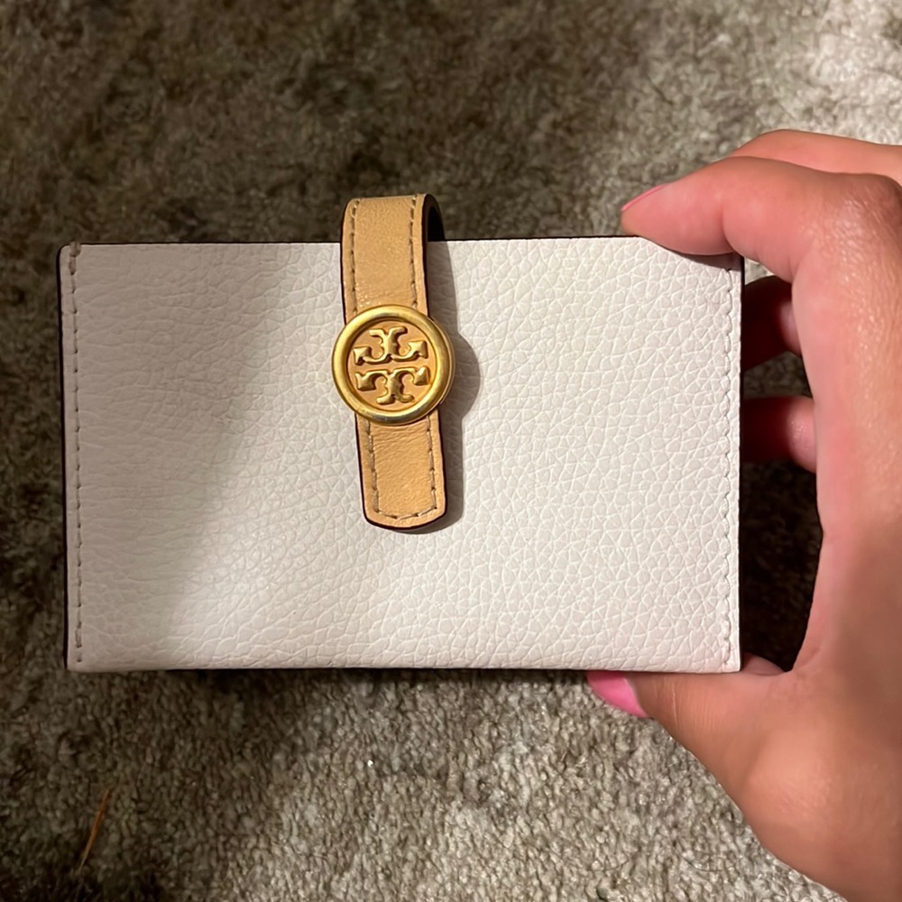 Tory Burch white accordion wallet